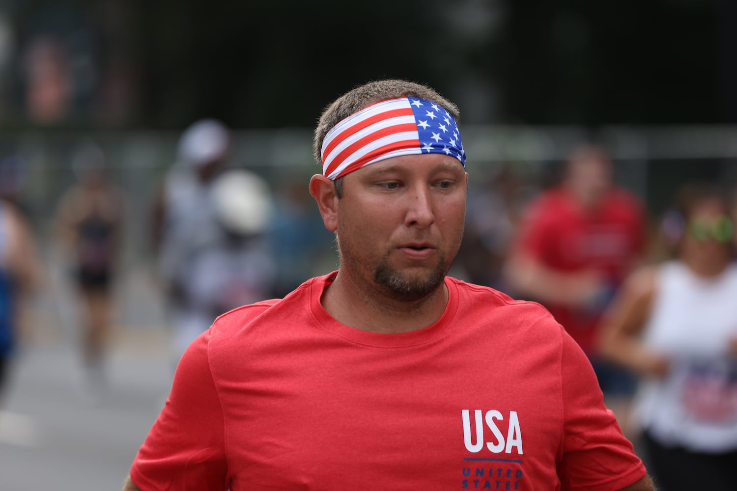 Runners in the 53rd running of the Atlanta Journal-Constitution Peachtree Road Race in Atlanta on Monday, July 4, 2022. (Jason Getz / Jason.Getz@ajc.com)