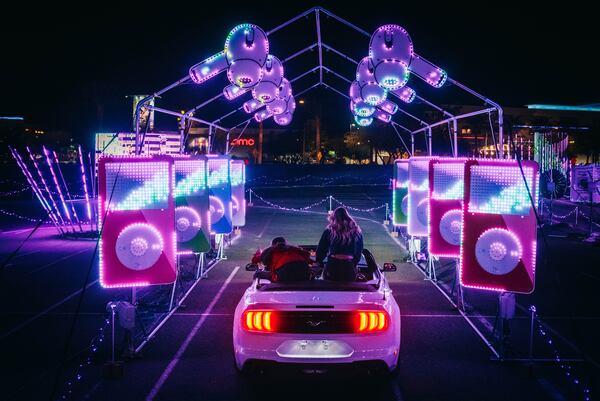 Drive through millions of lights and hundreds of displays at Six Flags White Water.