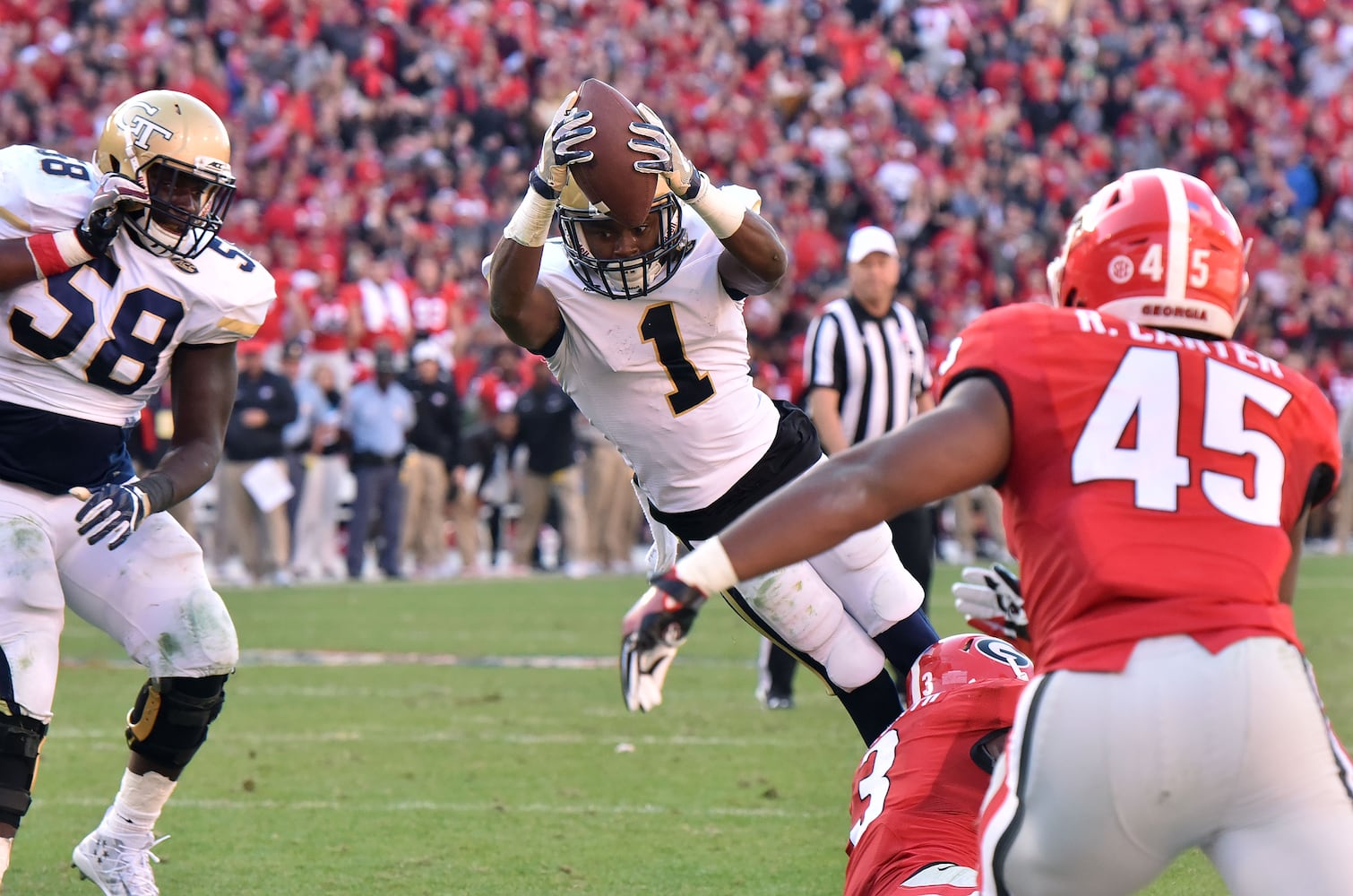 Jackets celebrate against the SEC