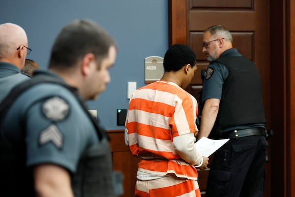 Aaron Shelton walks out of the courtroom after being sentenced to life in prison without the possibility of parole.