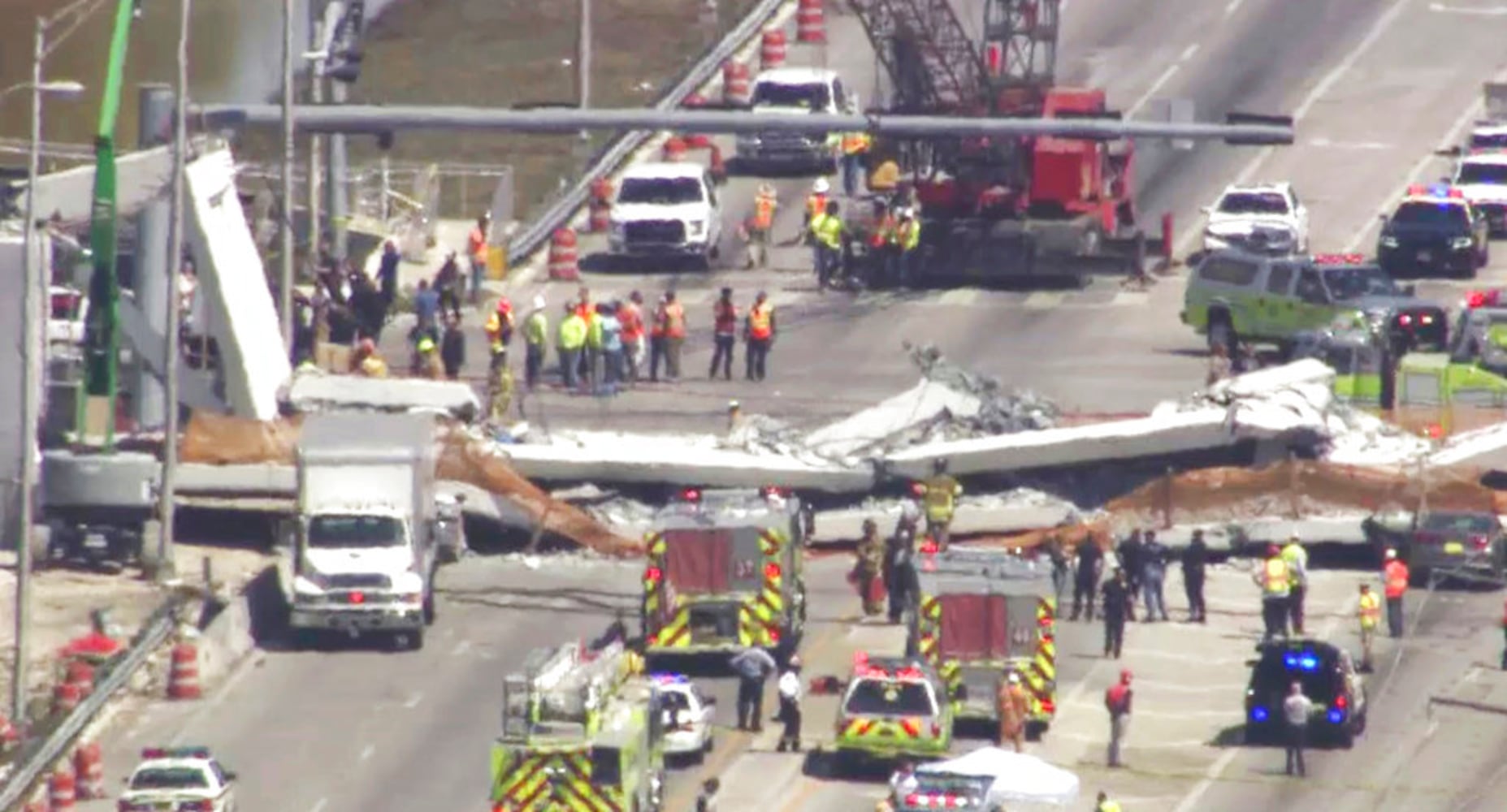 Photos: FIU pedestrian bridge collapses in Miami