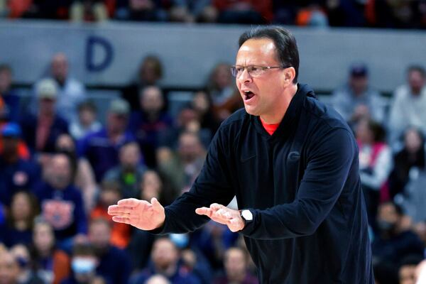 Georgia coach Tom Crean reacts to a call in a game against Auburn on  Jan. 19. The Bulldogs are looking for their second SEC victory. (AP Photo/Butch Dill)