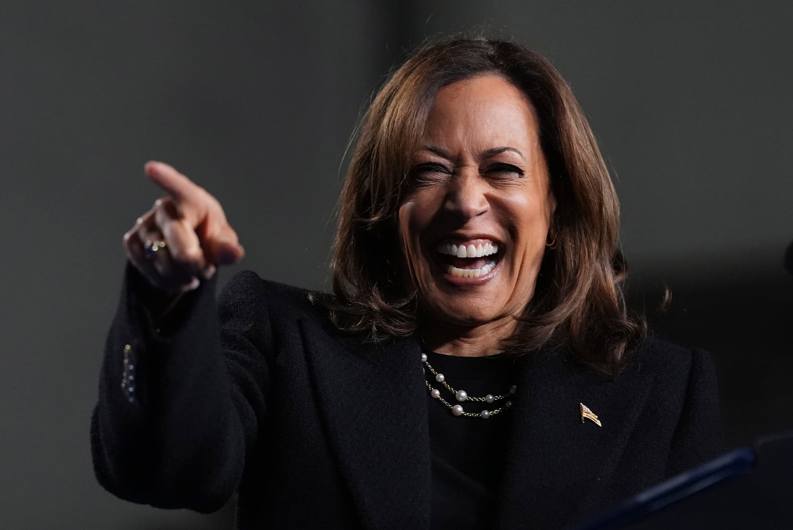 Democratic presidential nominee Vice President Kamala Harris speaks during a campaign rally in Memorial Hall at Muhlenberg College in Allentown, Pa., Monday, Nov. 4, 2024. (AP Photo/Jacquelyn Martin)