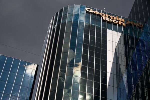 The side of Coda, the latest addition to Technology Square, is shown at the building's grand opening at 756 West Peachtree Street Northwest in downtown Atlanta, Ga., on Thursday, May 23, 2019. (Casey Sykes for The Atlanta Journal-Constitution)