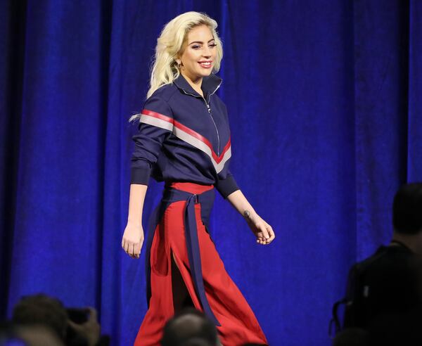  Gaga came dressed for the occasion. Photo: Curtis Compton/ccompton@ajc.com