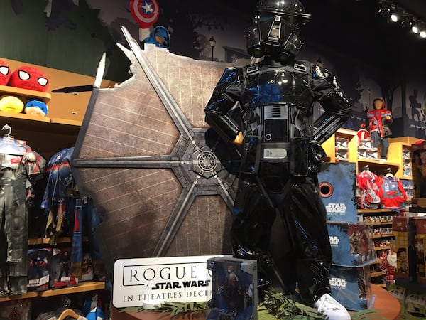 Disney Store locations ring in the release of “Rogue One: A Star Wars Story” with items for sale, including this Imperial Death Trooper Costume. CONTRIBUTED BY JON WATERHOUSE