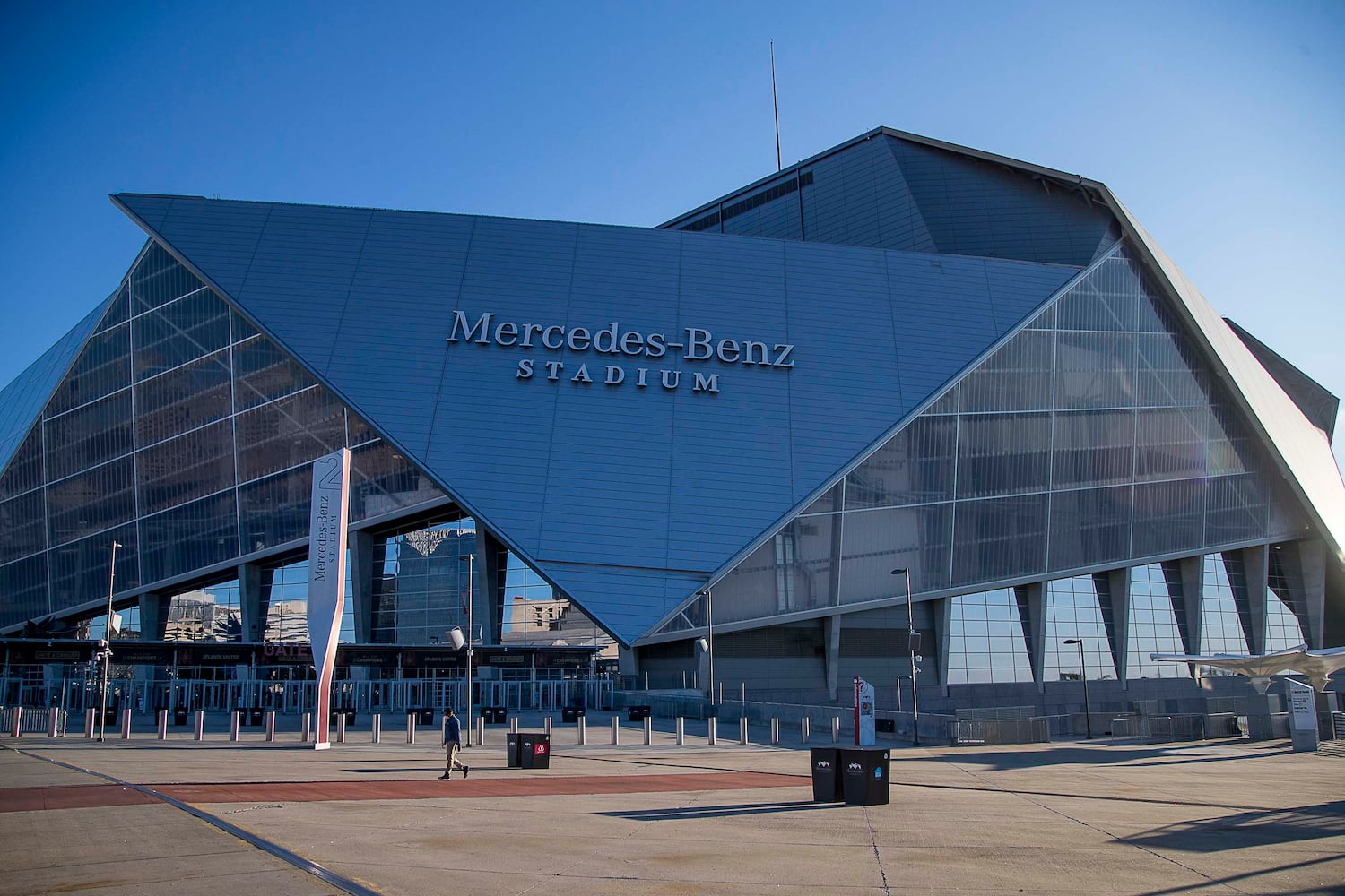 Photos: All quiet at the site for the Final Four