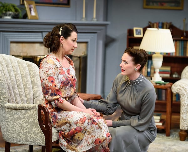 The Alliance Theatre’s “Sheltered,” this year’s winner of the company’s Kendeda National Graduate Playwriting Competition, features Park Krausen (left) and Amanda Drinkall. CONTRIBUTED BY GREG MOONEY