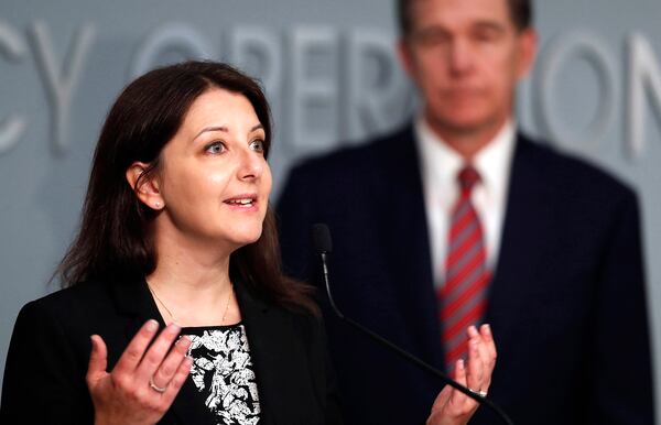 Dr. Mandy Cohen, secretary of the state Department of Health and Human Services, speaks during a briefing on the coronavirus pandemic at the Emergency Operations Center in Raleigh, North Carolina, on May 26, 2020. (Ethan Hyman/The Raleigh News & Observer/TNS)