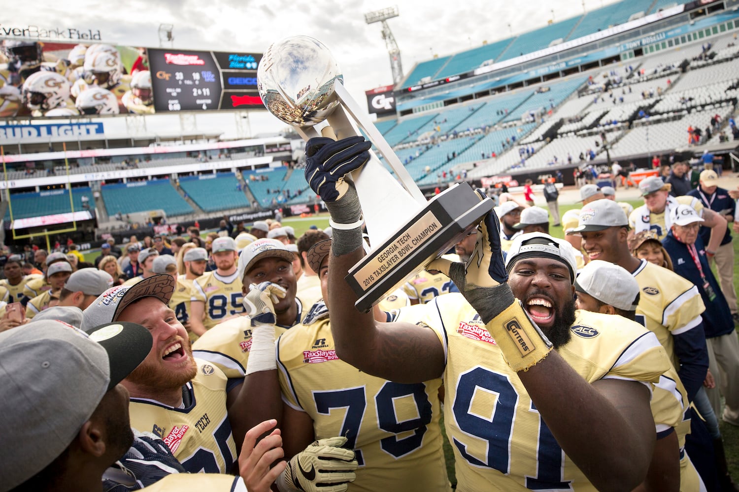 Jackets celebrate against the SEC