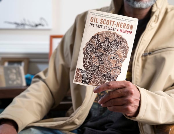 Rumal Rackley, the son of the musician, activist, author, and poet Gil Scott-Heron poses for a portrait at his mothers home in Tyrone, Georgia Wednesday, Jan. 7, 2024. (Daniel Varnado/For the AJC)