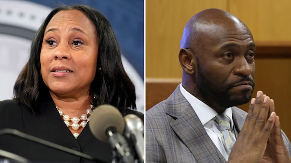 The personal relationship between Fulton County District Attorney Fani Willis, left, and special prosecutor Nathan Wade, right, has come under scrutiny.