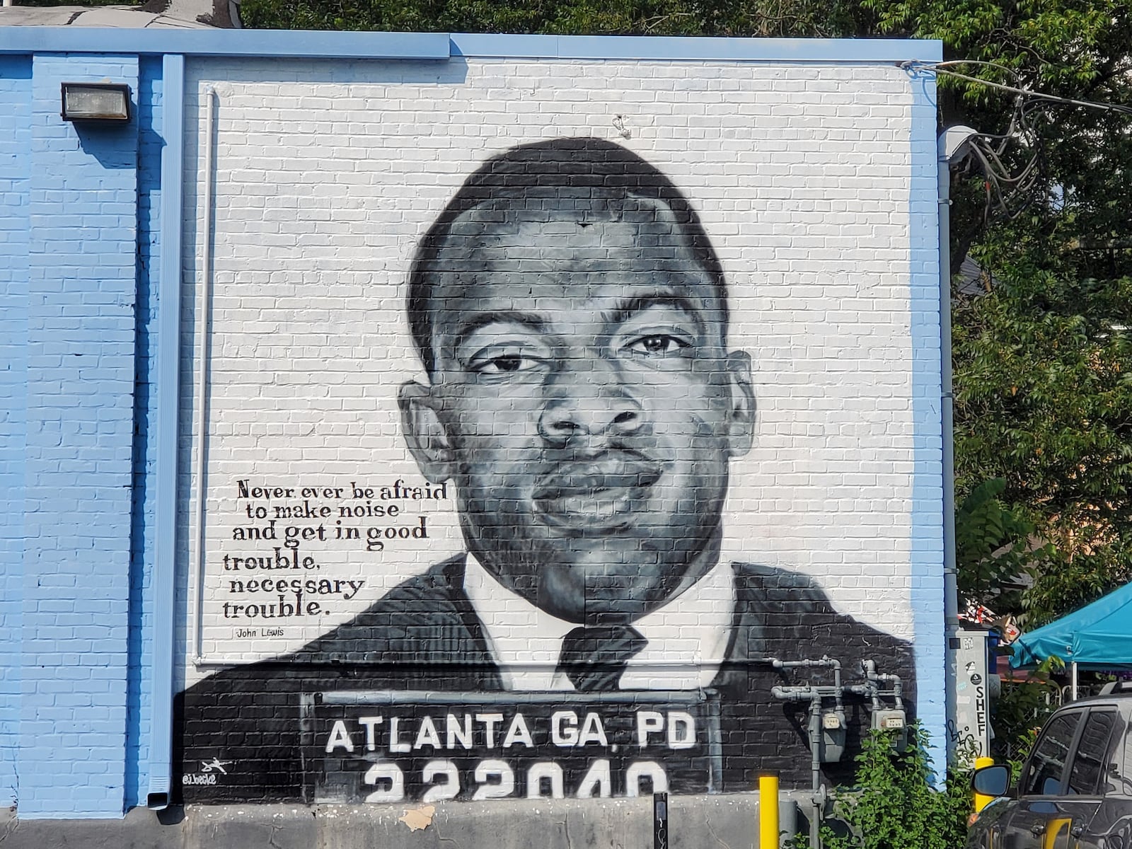 Jarrett Becke, John Lewis mug shot mural.