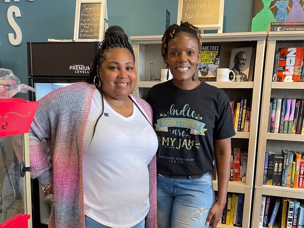 LaShanda Green (left) and Erica Atkins at Birdsong Books in Henry County.