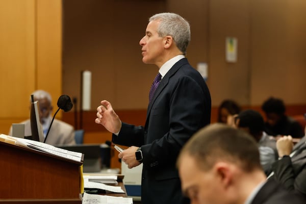 Brian Steel, defense attorney for rapper Jeffery Williams, known professionally as Young Thug, argues a motion to disqualify lead prosecutor Adriane Love from the YSL case on Thursday, April 4, 2024. 