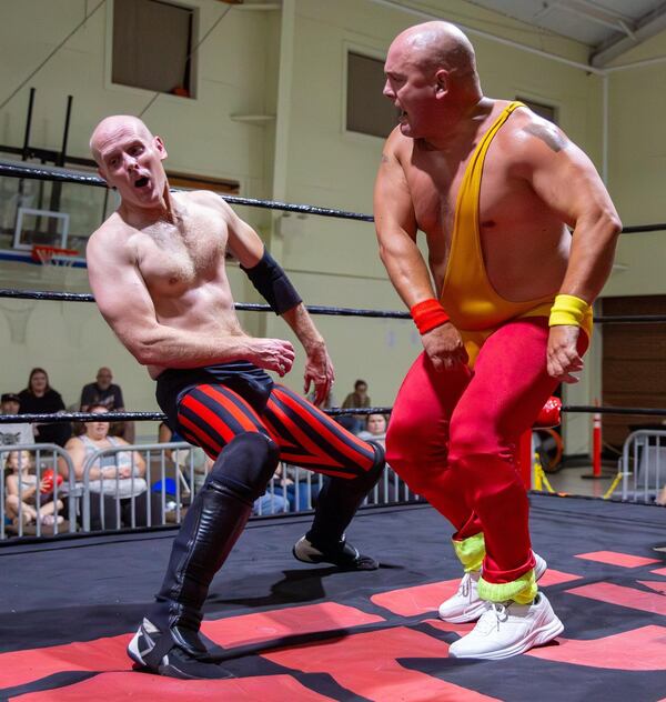 Drew Toney, stage name Drew Blood, wrestled his final match on Sept. 2 in Monroe to inspire his students. (Photo courtesy of Bob McAteer)