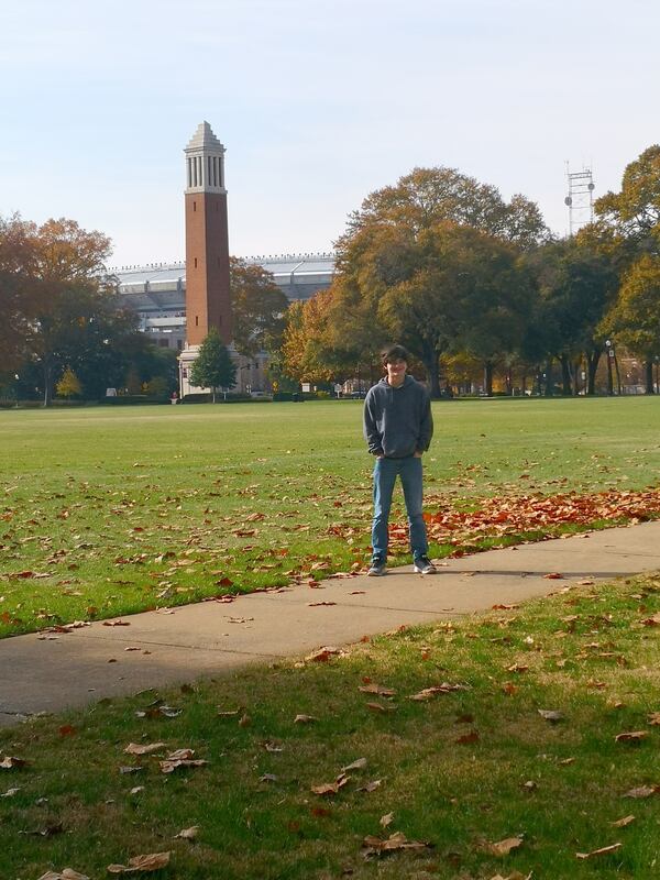 Kyle Chance Phillips, 18, of Alpharetta visits the University of Alabama.