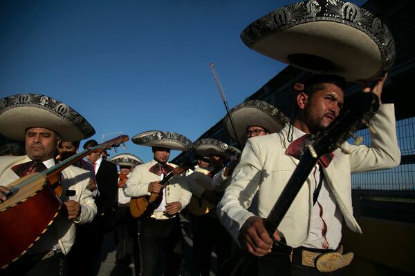 On March 24, 2017, a mariachi from Mexico performed at the the 2017 Abrazo Ceremony, located at the mid-point of the City of Eagle Pass International Bridge No. 1. The theme of the ceremony was dedicated to building bridges, not walls on the United-States, Mexico border.