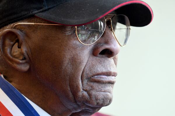 101-year-old Col. James H. Harvey III, one of the last surviving Tuskegee Airmen, sits for a portrait in Aurora, Colo., Wednesday, March 12, 2025. (AP Photo/Thomas Peipert)