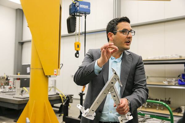 Foreign investment can be key. Here, Manuele d’Aversa general manager at the Linde Wiemann factory in Lavonia. (ALYSSA POINTER/ALYSSA.POINTER@AJC.COM)