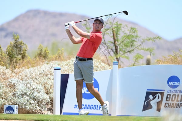 Trent Phillips of the University of Georgia, here competing in the 2022 NCAA Championship In Arizona, was named an All-American.