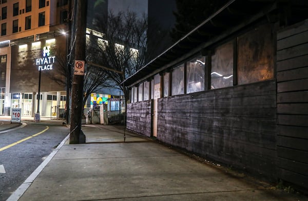 A security guard was shot and killed Wednesday morning, Feb. 2,2022  when he was asked to escort a man from a downtown Atlanta bar, police said. (John Spink/John.Spink@ajc.com)