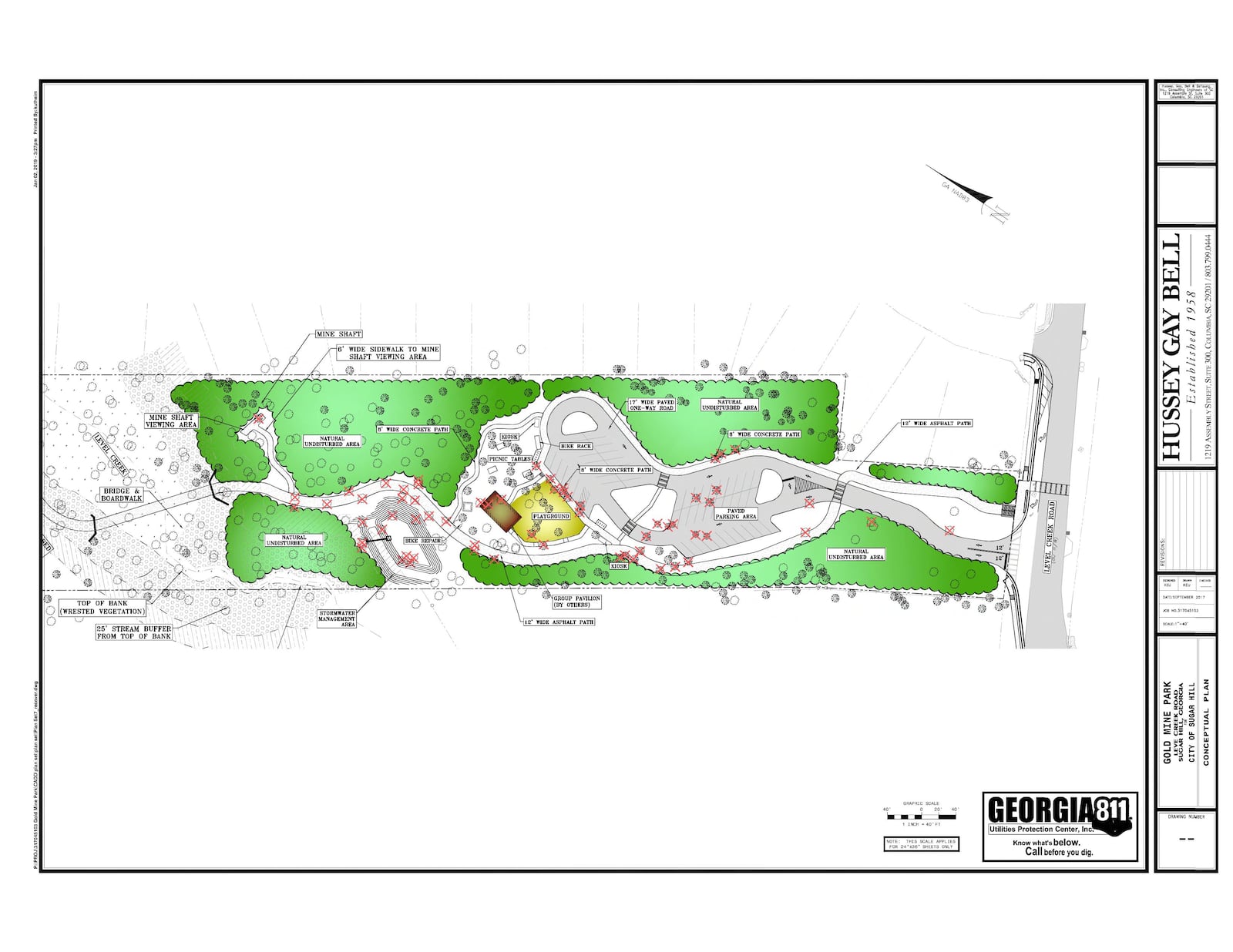 Gold Mine Park, a 9.2-acre site on Level Creek Road, will pay homage to the history of gold mining in Sugar Hill while also serving as a trailhead for the city's greenway. (Courtesy City of Sugar Hill)