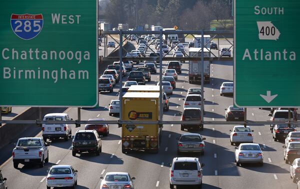  Traffic on I-285 westbound near Ga. 400 exit. HYOSUB SHIN File Photo / HSHIN@AJC.COM