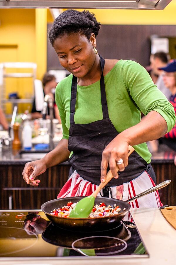 A student is shown during a recent class taught by the Cook’s Warehouse. From boiling water for beginners to master classes devoted to specific cuisines or techniques, the metro Atlanta institution offers numerous classes at its three locations. CONTRIBUTED BY ERIK MEADOWS PHOTOGRAPHY