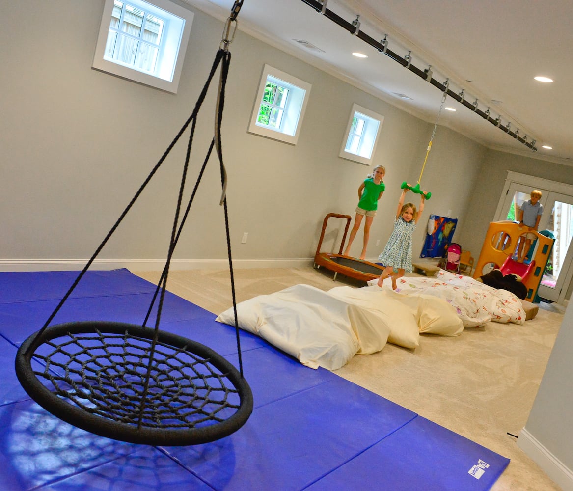 Playroom with zip line