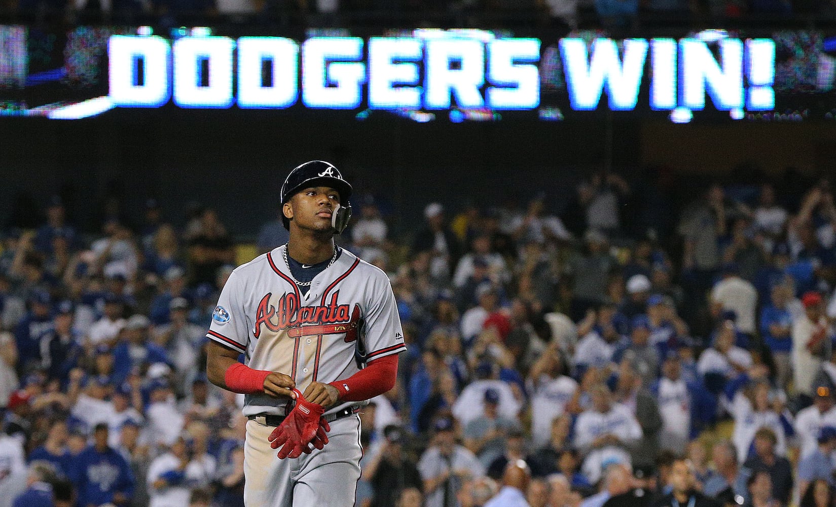 Photos: Braves shut out again, trail Dodgers 2-0 in playoffs