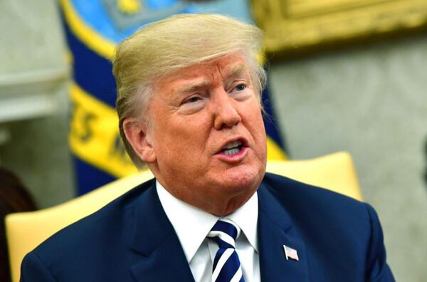 President Donald Trump delivers remarks during a meeting with Crown Prince Mohammed bin Salman of the Kingdom of Saudi Arabia in the Oval Office at the White House on March 20, 2018 in Washington, D.C.  (Photo by Kevin Dietsch-Pool/Getty Images)