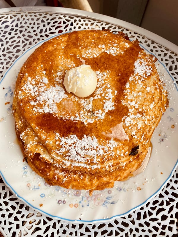 The brown-butter pancakes at Hen Mother Cookhouse are soft, fluffy and irresistible. Wendell Brock for The AJC