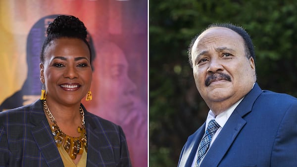 Bernice King and Martin Luther King III  (Left: Courtesy of the King Center); Right: Alyssa Pointer / alyssa.pointer@ajc.com)