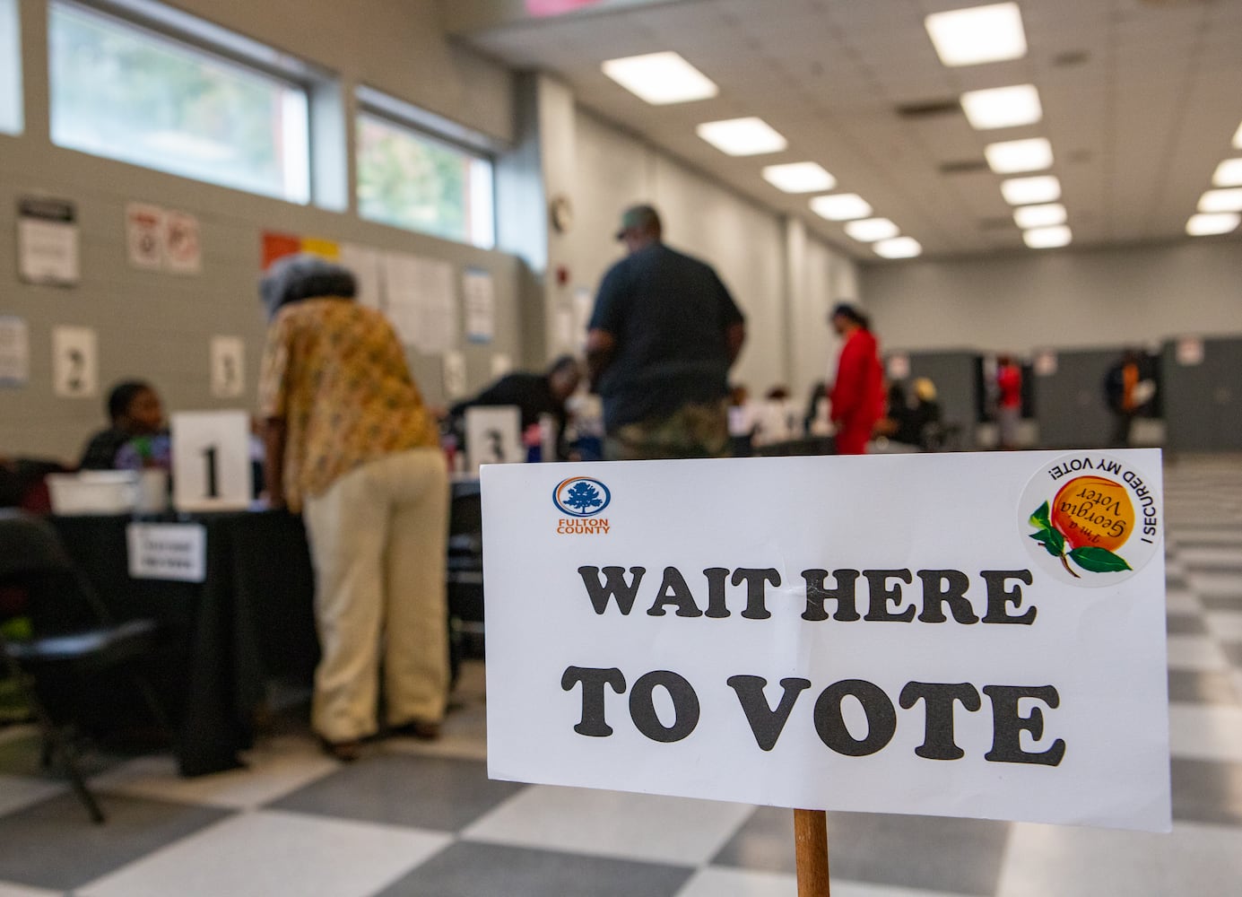 The last day of early voting in Georgia takes place on Friday, November 1, 2024 at C.T. Martin Natatorium and Recreation Center in South Fulton County.  The polling location had a steady stream of voters throughout the day.  (Jenni Girtman for The Atlanta Journal-Constitution)