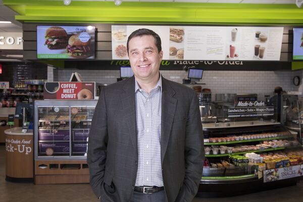 RaceTrac president Billy Milam poses inside a RaceTrac in Smyrna, where the chain is testing offering deliveries to customer homes via Uber Eats. ALYSSA POINTER/ALYSSA.POINTER@AJC.COM