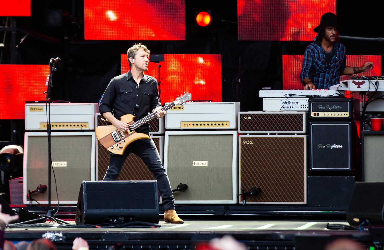 Atlanta, Ga: Foo Fighters closed out Shaky Knees 2024 on Sunday night with extended versions of their biggest hits. Photo taken May 5, 2024 at Central Park, Old 4th Ward.  (RYAN FLEISHER FOR THE ATLANTA JOURNAL-CONSTITUTION)