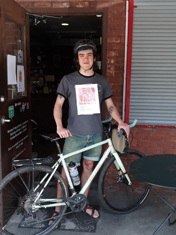 Babs always offered takeout, but never its own delivery. Now, three college students, including Tim Monroe (pictured), pedal Babs food to Midtown customers as well as in-kind meals for the elderly and medically at-risk in the neighborhood, and health care workers. CONTRIBUTED BY RANDY ADLER / BABS