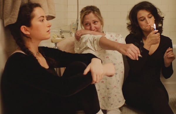 Edie Falco (center) plays mother to Abby Quinn (left) and Jenny Slate in the family comedy-drama “Landline.” CONTRIBUTED BY AMAZON STUDIOS