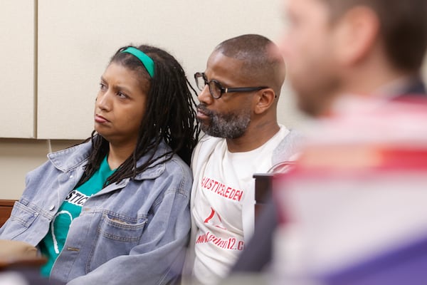 Toni Franklin and Anthony Boykins, the parents of Le’Den Boykins, attend the sentencing for Charles Moore in 2023. During the 2021 incident, Moore led authorities on a high-speed chase that ended in the PIT maneuver and crash that killed Le'Den. (Natrice Miller/ AJC 2023 file)