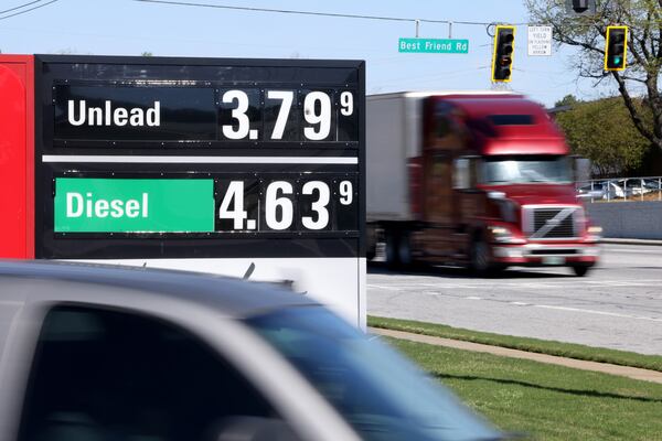 041522 Norcross: Gas prices are shown at a QT gas station along Jimmy Carter Blvd on Friday, April 15, 2022, in Norcross, Ga. Atlanta gas prices are down but still expensive. (Jason Getz / Jason.Getz@ajc.com)