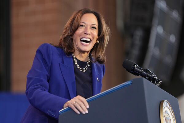 Vice President Kamala Harris speaks during a campaign event in Phoenix, Ariz., on Thursday.