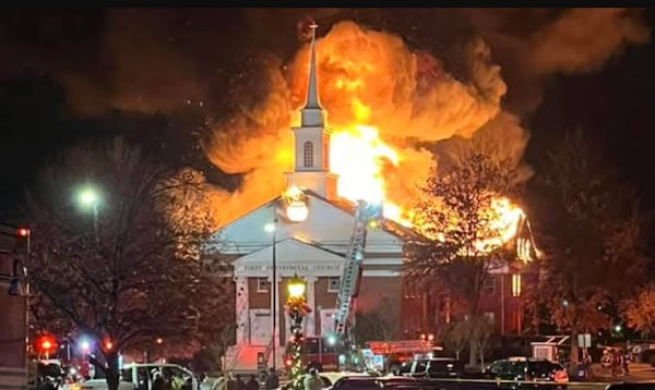 First Pentecostal Church of Buford was seriously damaged by a fire that started on Thanksgiving. Courtesy of Channel 2 Action News