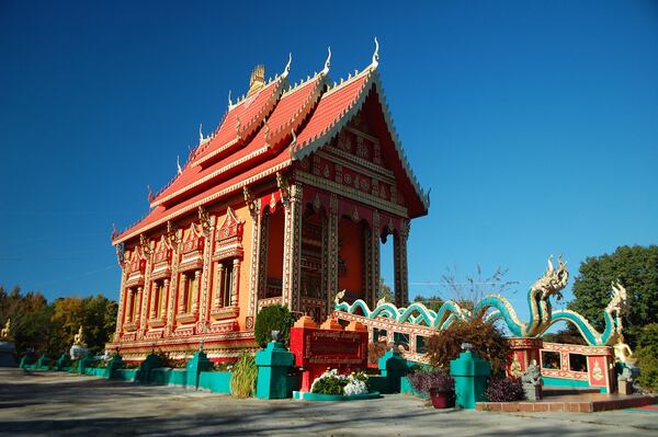 Drawing on centuries-old traditions to guide the construction, volunteers and monks spent four years building Buddha Simma in Conley. It was completed in 2006. Contributed by Cheryl Rodewig