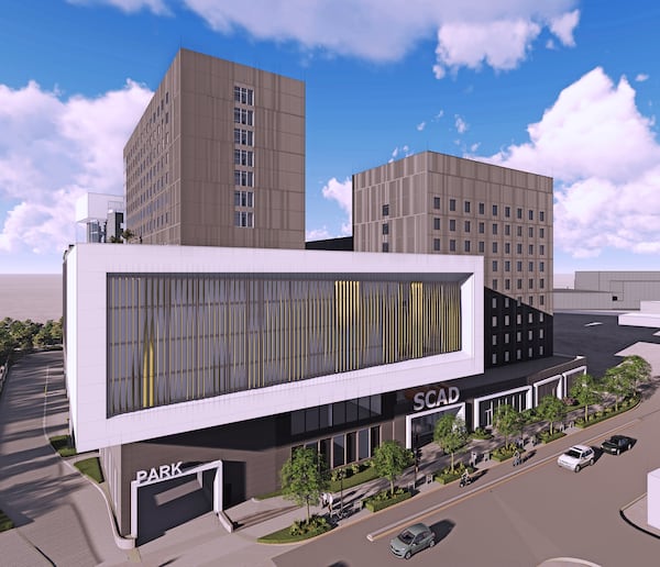 A rendering of the Savannah College of Art and Design's new residential, academic and wellness complex on Spring Street in Midtown. (Courtesy of Savannah College of Art and Design)