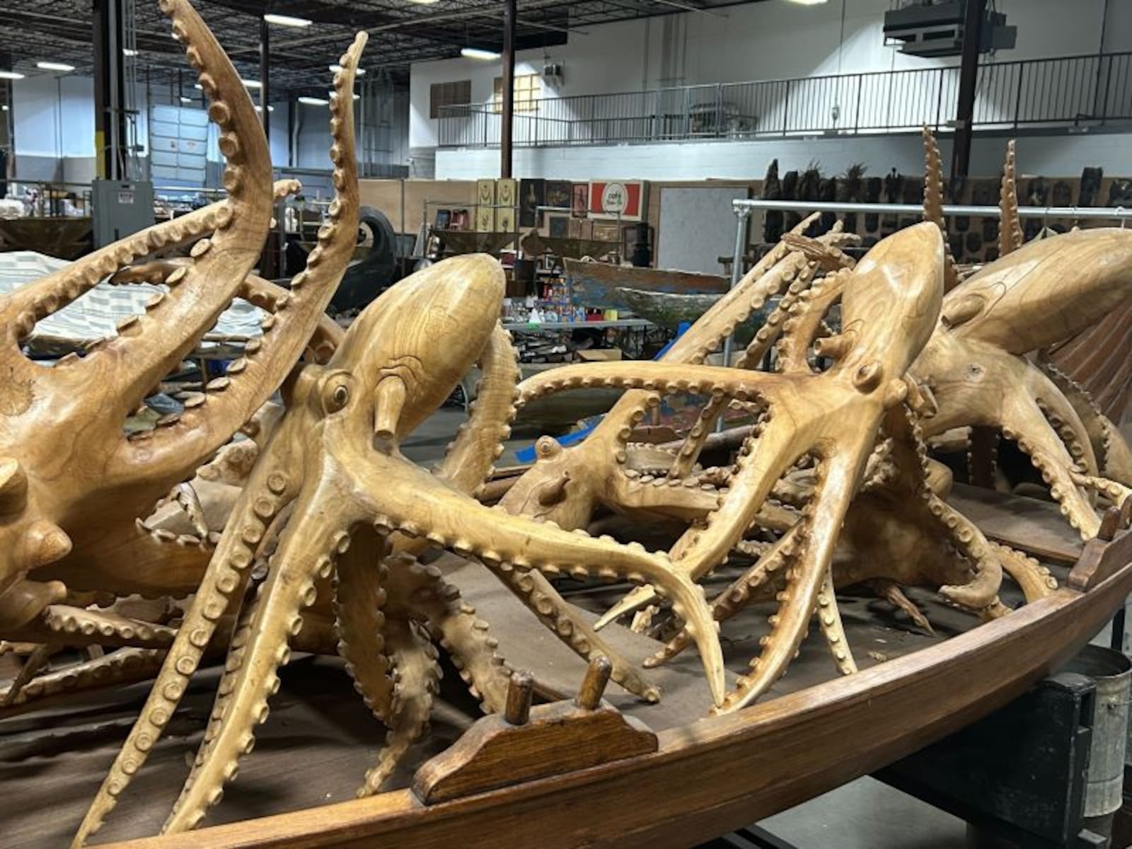 Prop octopi will be available for sale at a major studio prop sale starting Wednesday, Oct. 30, 2024 in Atlanta. PEACHTREE BATTLE ESTATE SALES