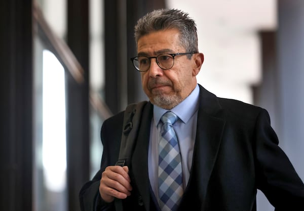 Former Chicago Alderman Daniel Solis arrives at the Dirksen U.S. Courthouse, Nov. 25, 2024, to take the stand in the Michael Madigan corruption trial in Chicago. (Antonio Perez//Chicago Tribune via AP)