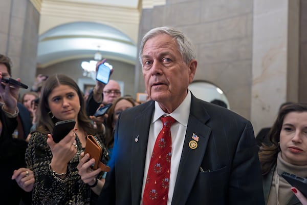 Rep. Ralph Norman, R-S.C., arrives for a meeting with Speaker of the House Mike Johnson, R-La., at the Capitol in Washington, Friday, Dec. 20, 2024. (AP Photo/J. Scott Applewhite)