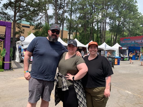 Christina Wilsey (right) and her friends travelled from Tampa, Florida, to check out Shaky Knees. (Phoebe Quinton/The Atlanta Journal-Constitution)