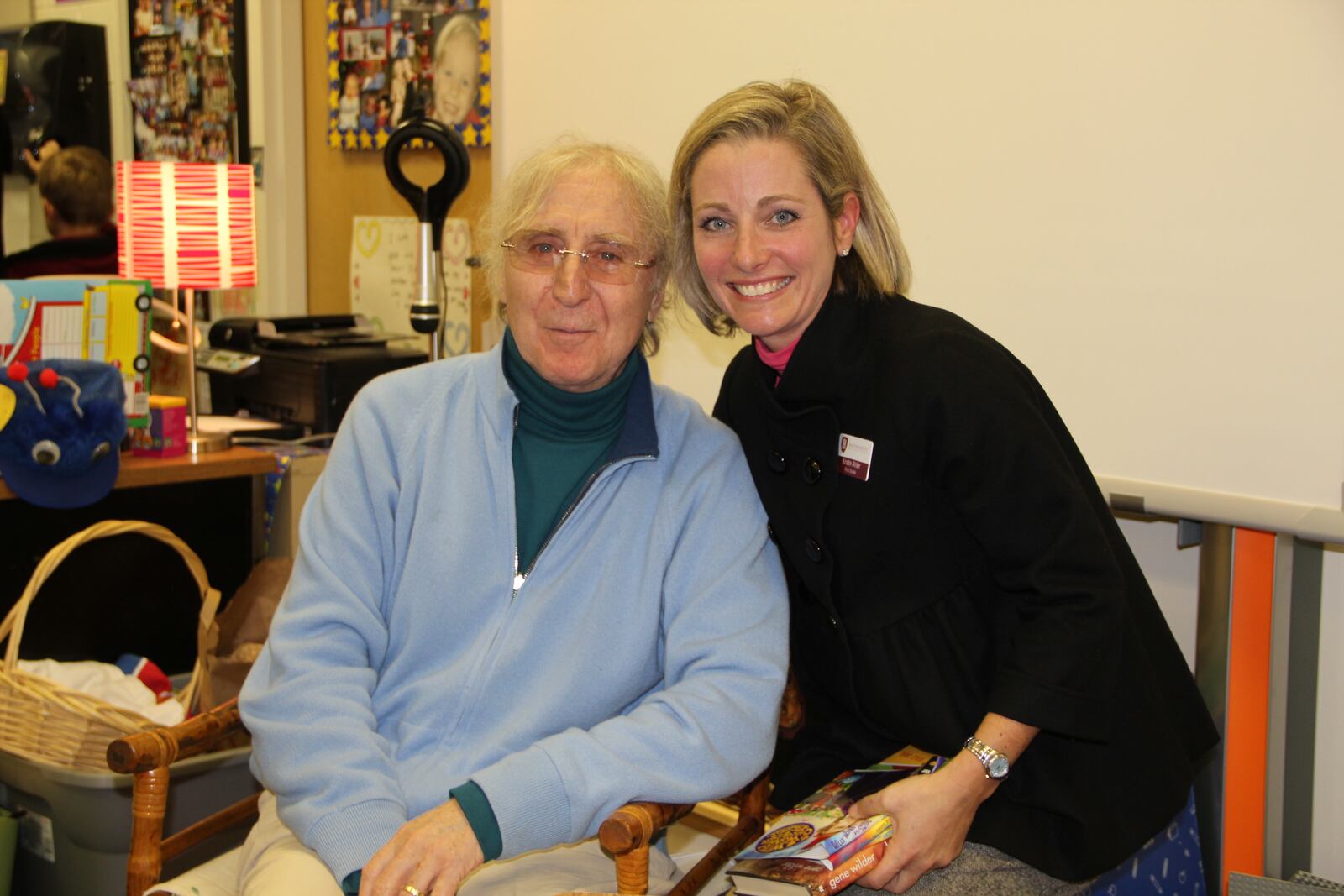 Gene Wilder with HIES teacher Kristin Ahler.